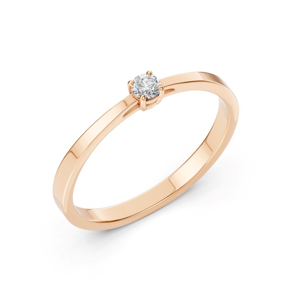 Золота каблучка з діамантом та рожевим сапфіром