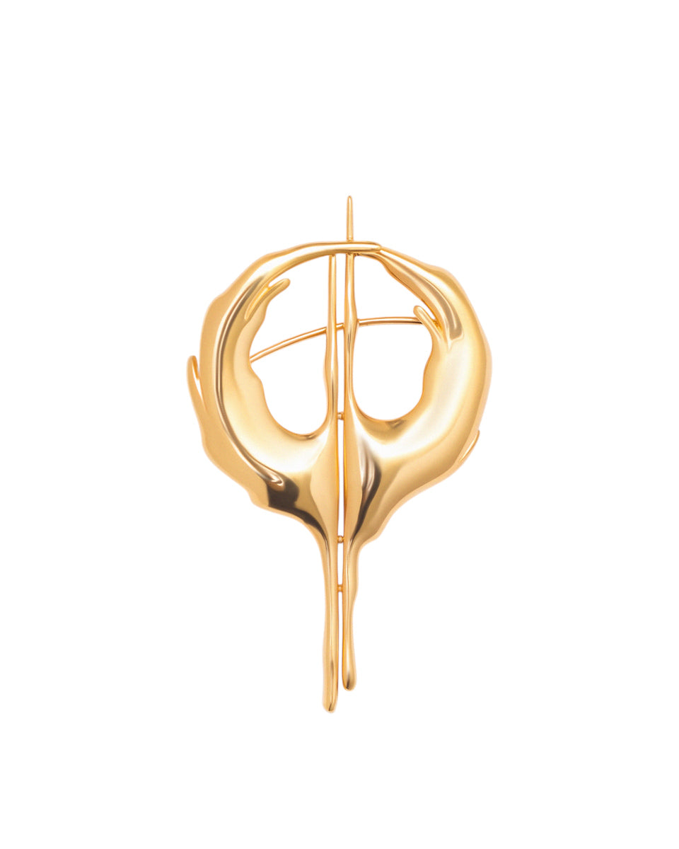 Срібна брошка з позолотою Leleky