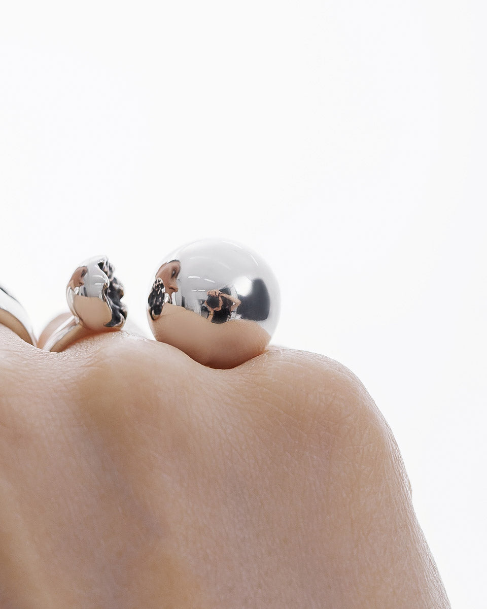 Срібна каблучка Куля