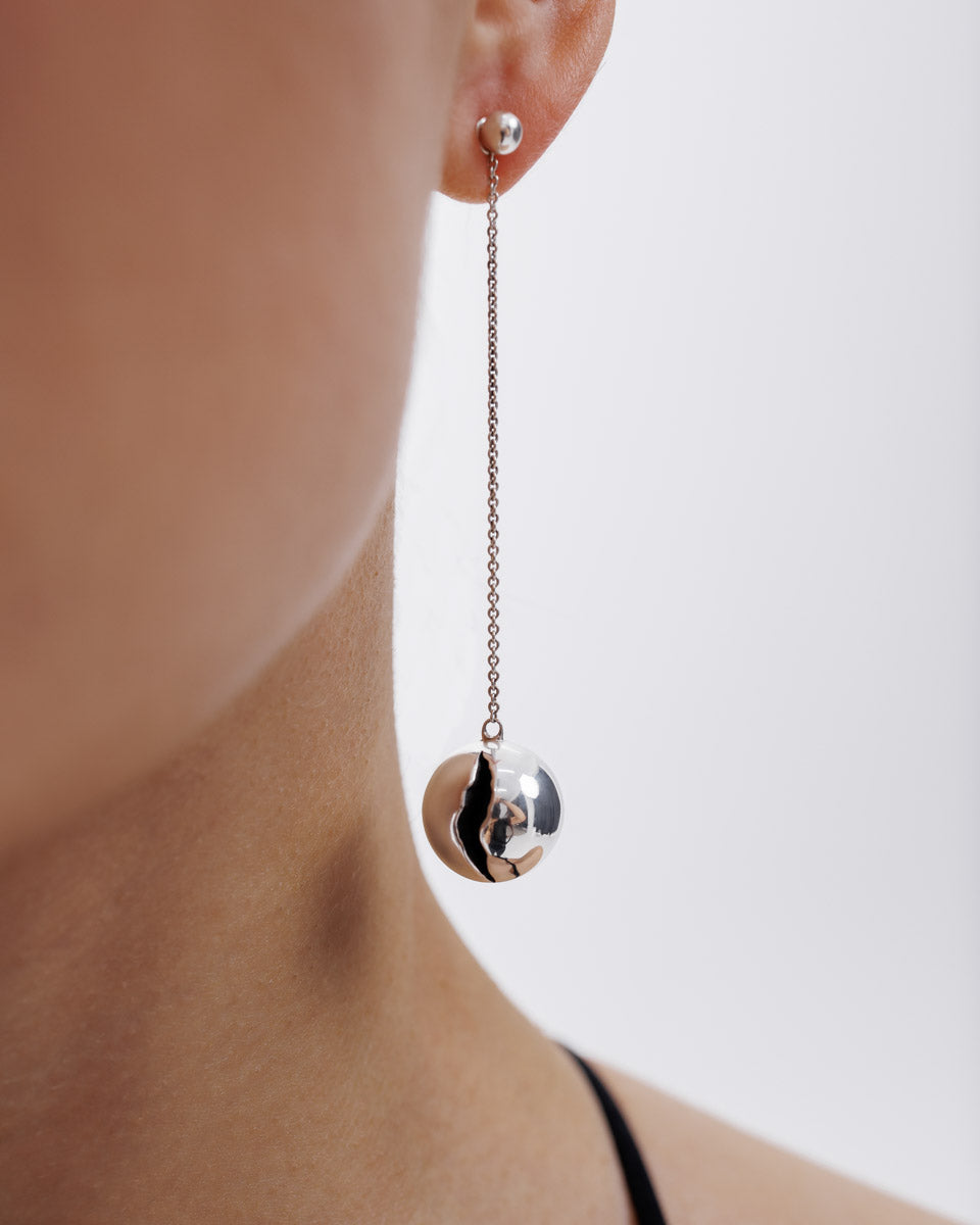 Срібні сережки-підвіски Кулі