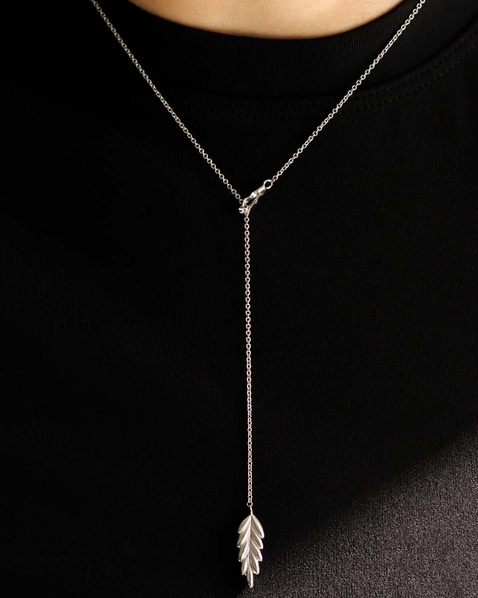 Срібне кольє краватка Колосок