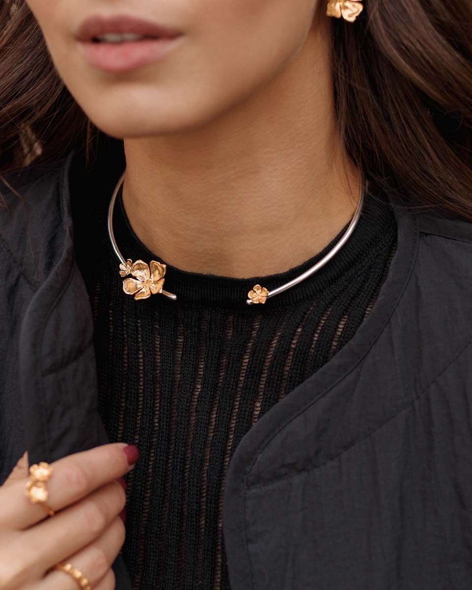 Срібний чокер Барвінок