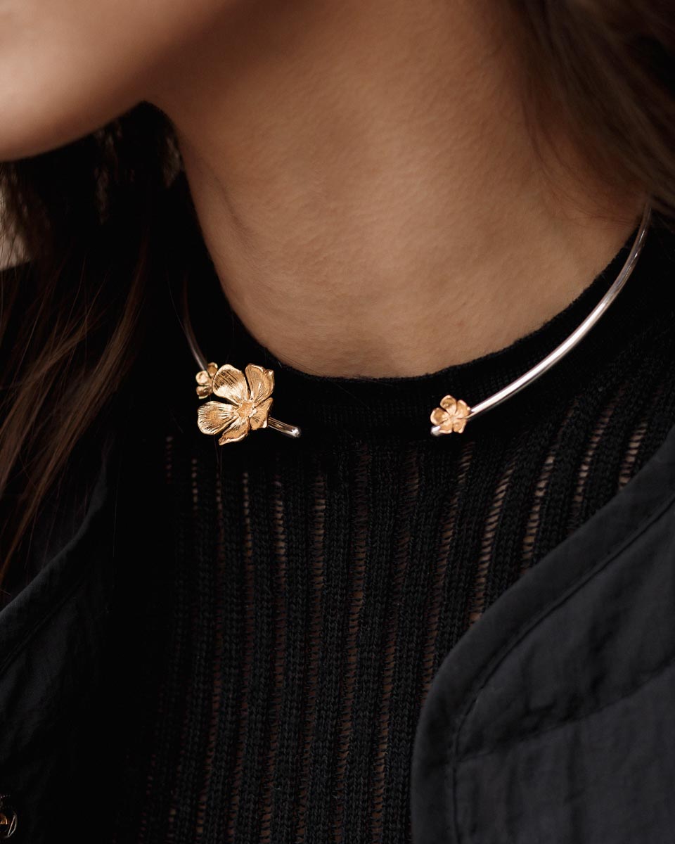 Срібний чокер Барвінок