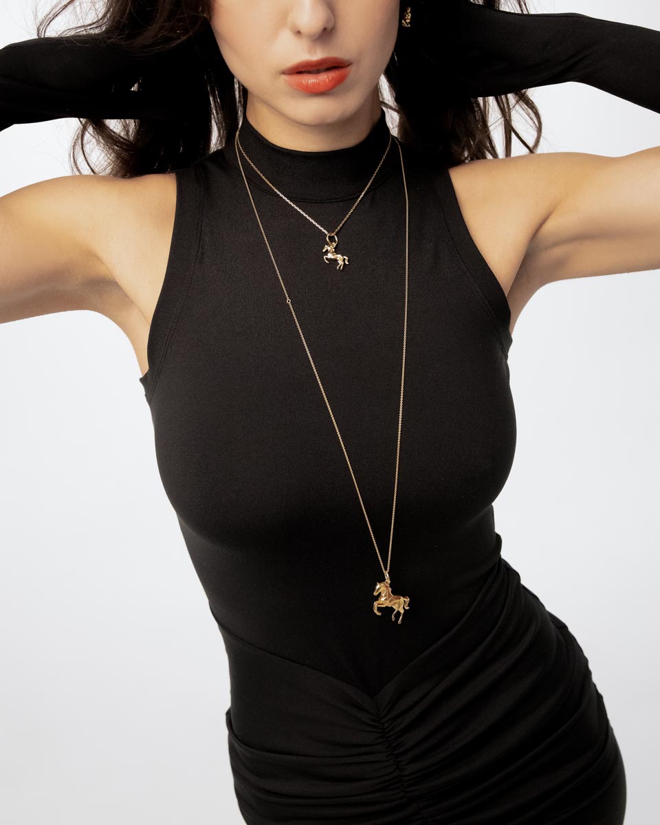 Срібне кольє з позолотою FlameHorse