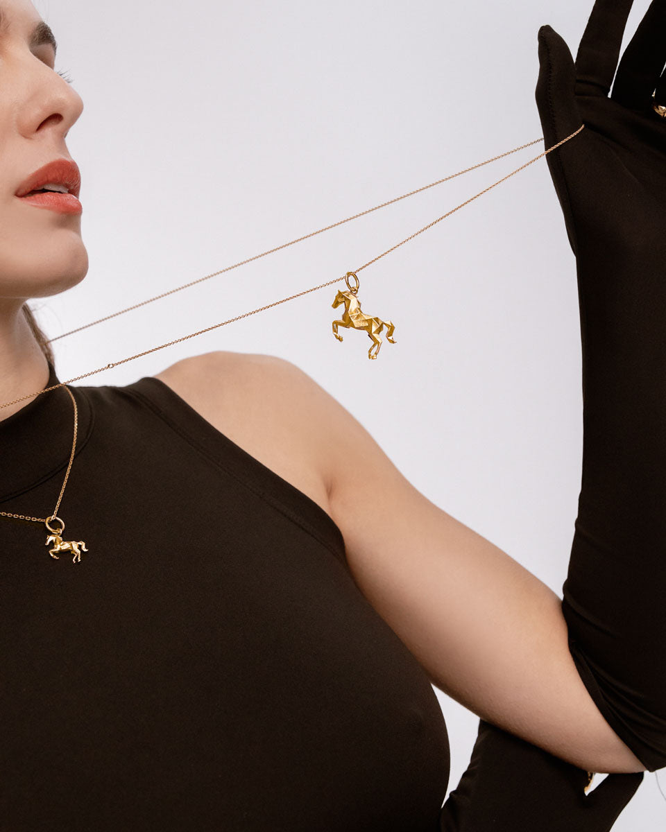 Срібне кольє з позолотою FlameHorse