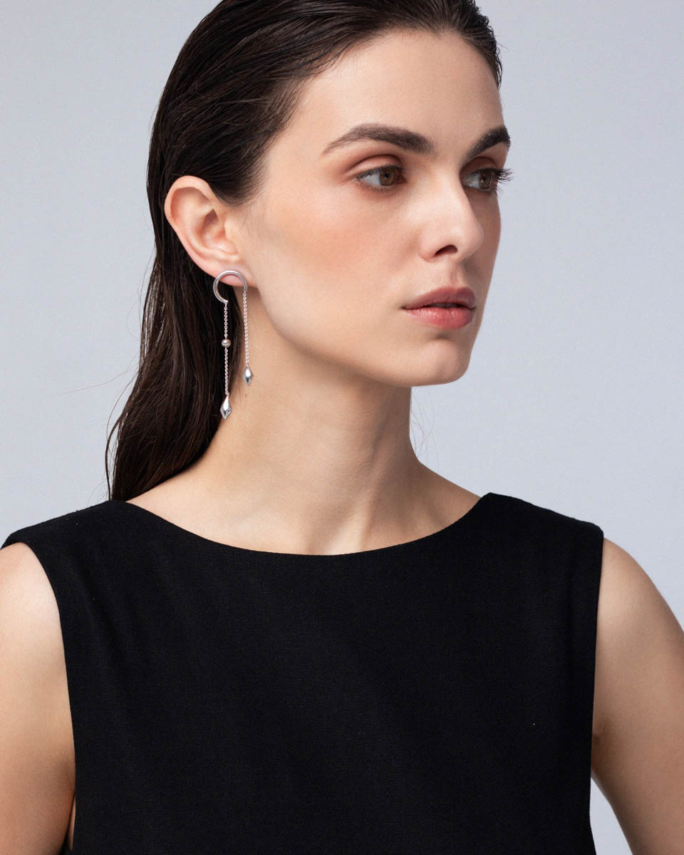 Асиметричні срібні сережки THE RYTM