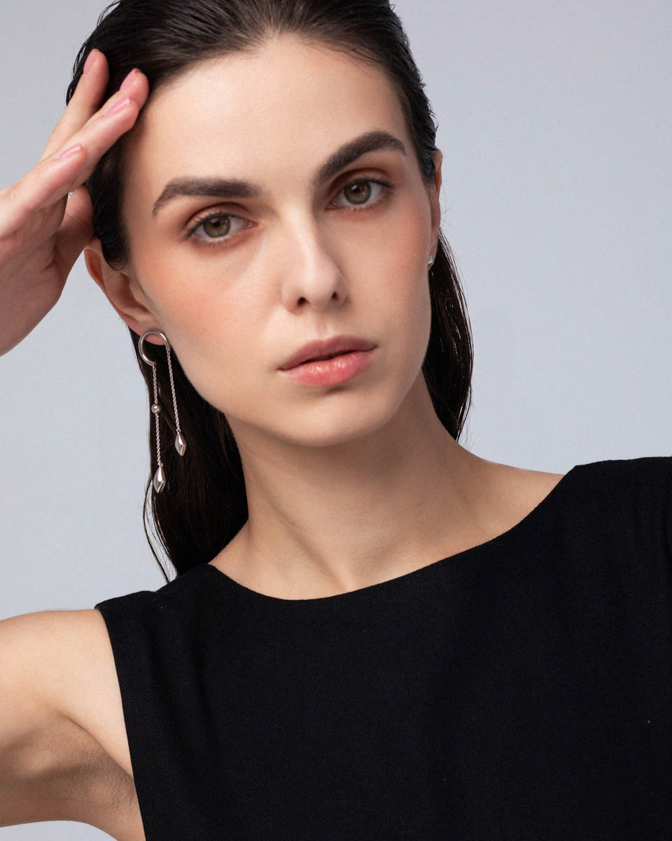 Асиметричні срібні сережки THE RYTM