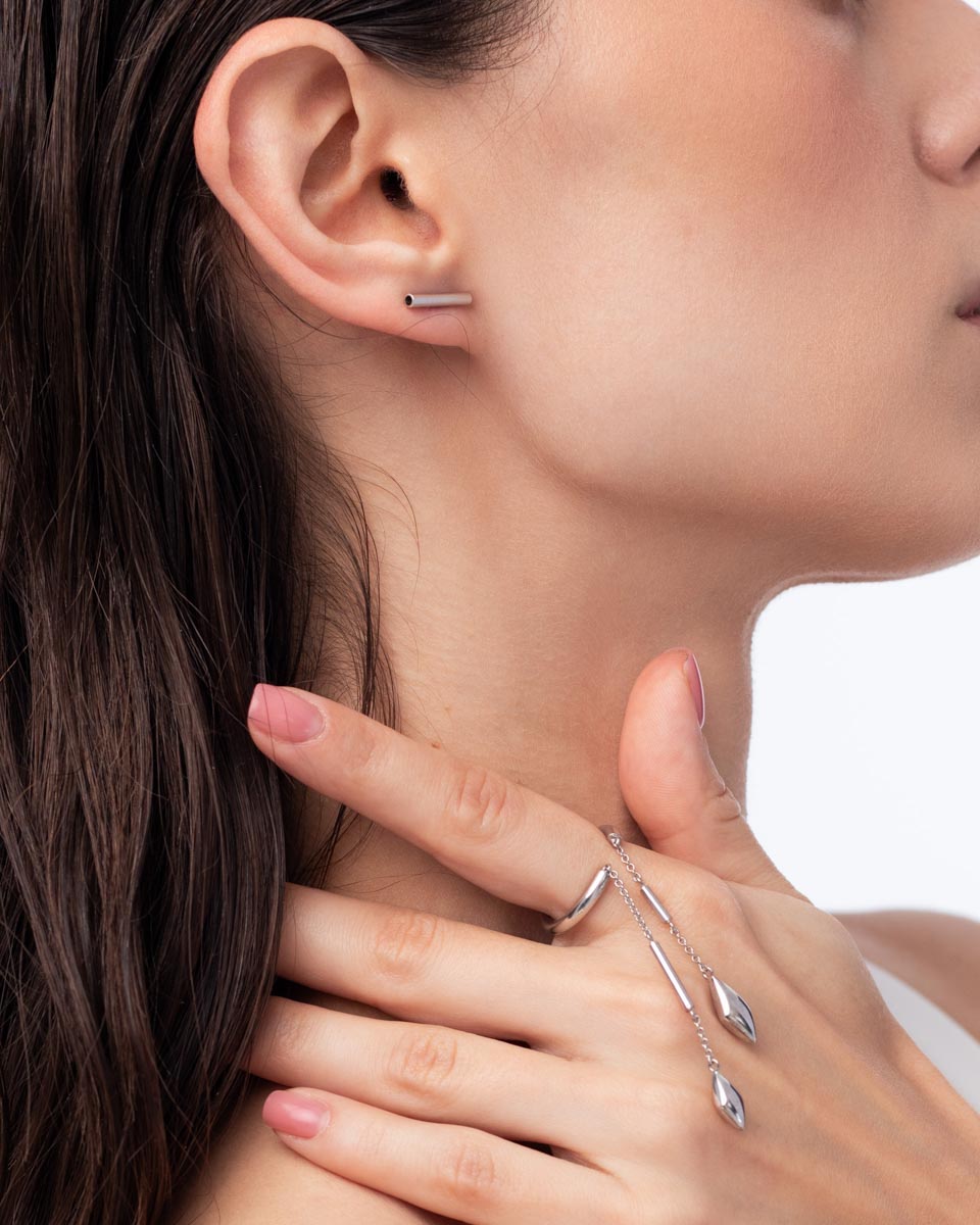 Асиметричні срібні сережки THE RYTM
