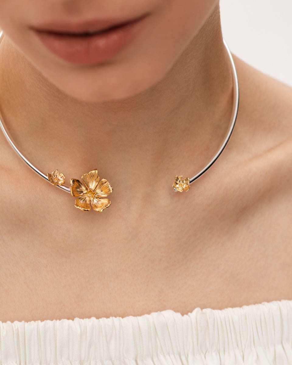 Срібний чокер Барвінок