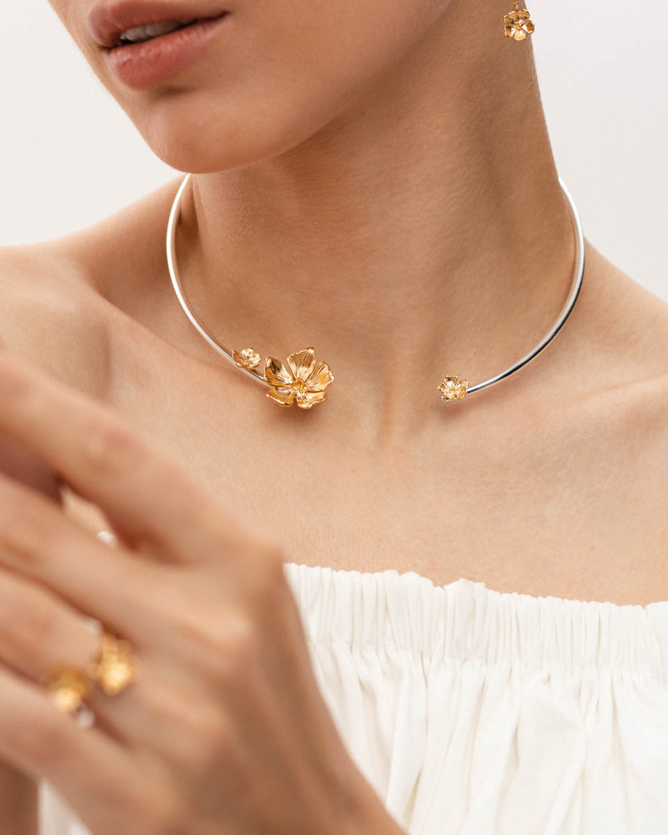 Срібний чокер Барвінок