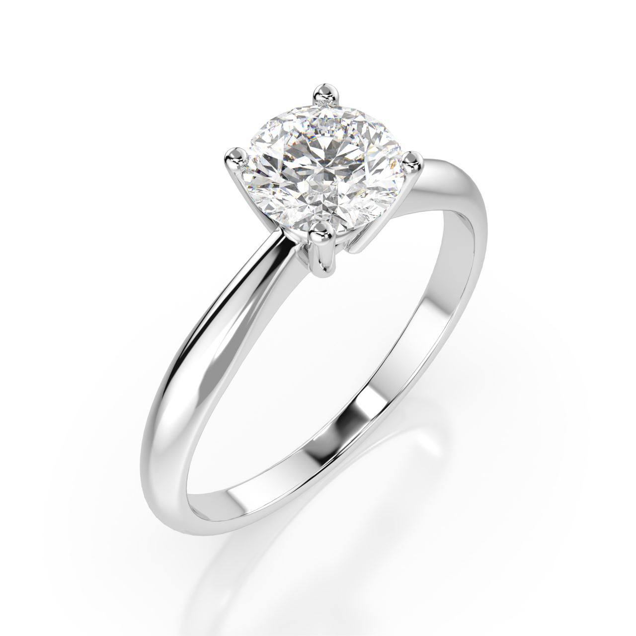 Каблучка з діамантом 0.50 карат в білому золоті