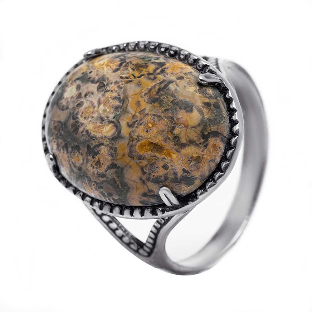 Срібний комплект з яшмою, Серебряный комплект с яшмой, Кольцо серебряное женское с яшмой овальной формы