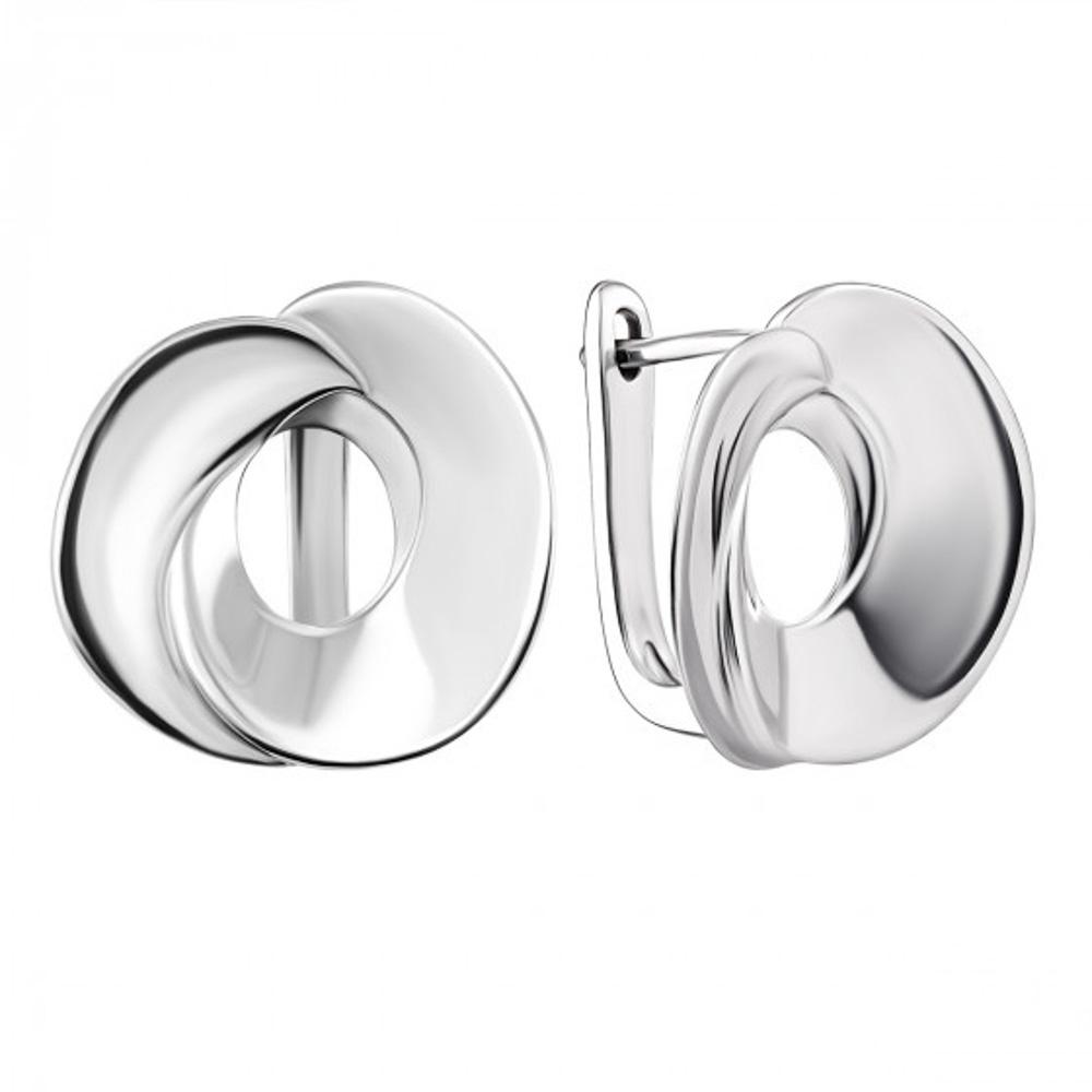 Срібні сережки без каміння на англійську застібку, Серебряные серьги без камней на английскую застежку