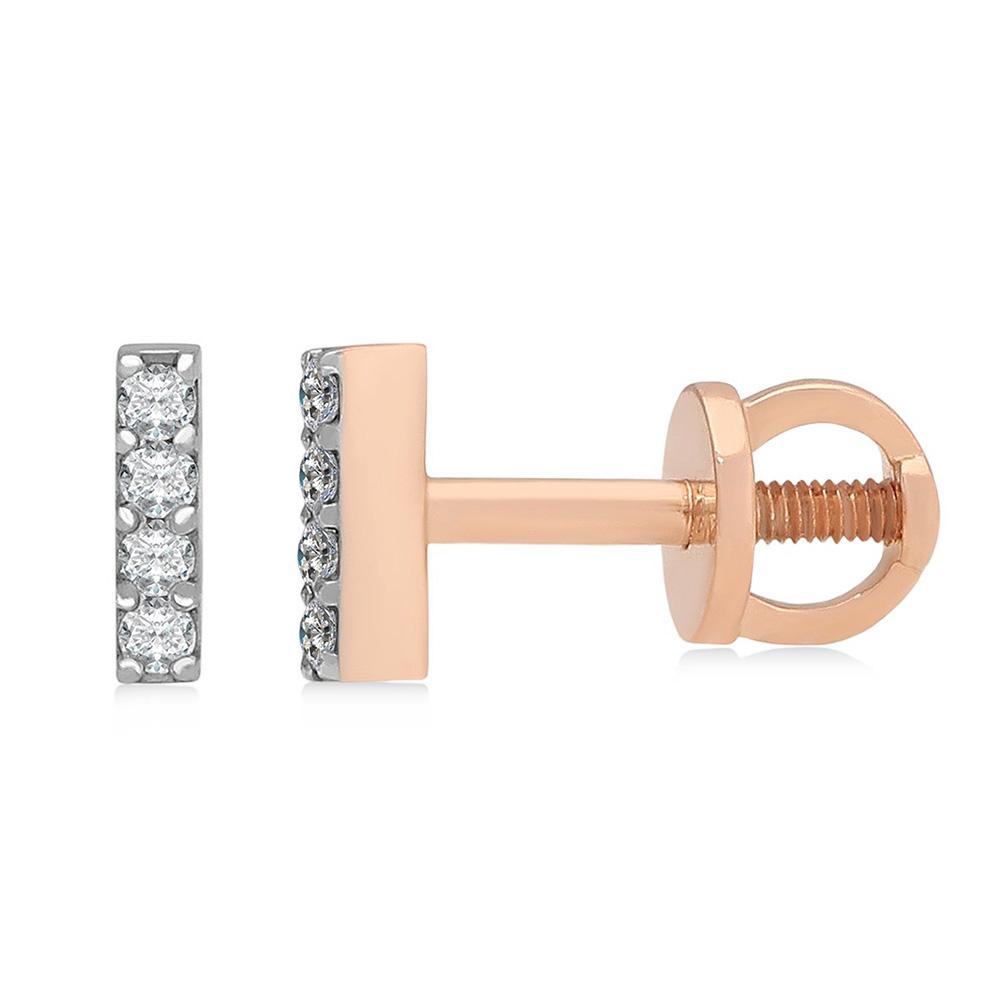 Золоті сережки з діамантами, Золотые серьги вкрутки с бриллиантами