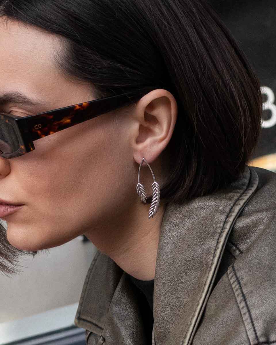 Срібні сережки Колоски