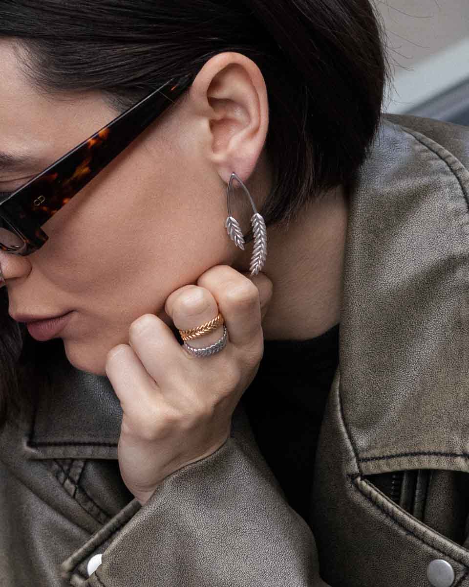 Срібні сережки Колоски