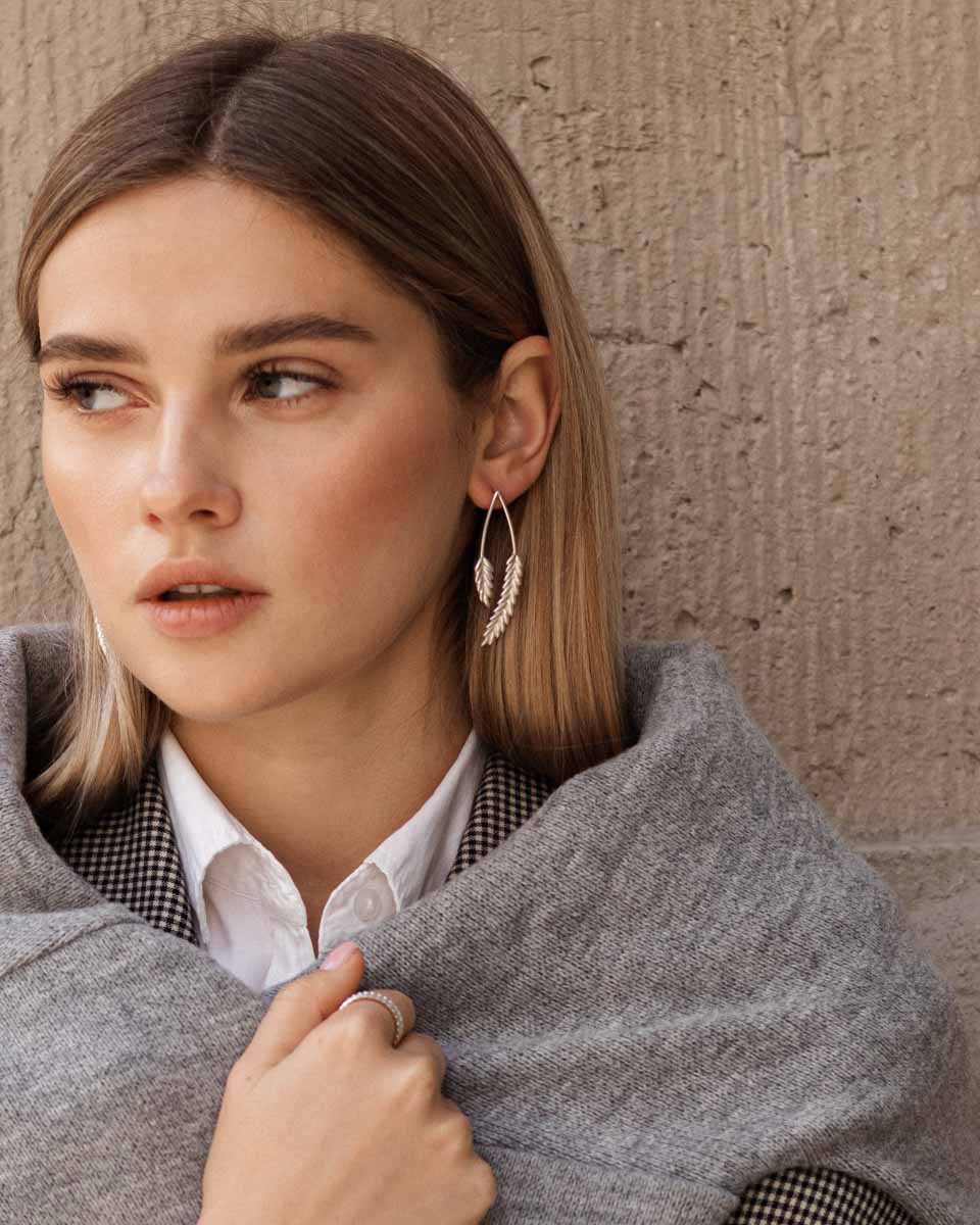 Срібні сережки Колоски