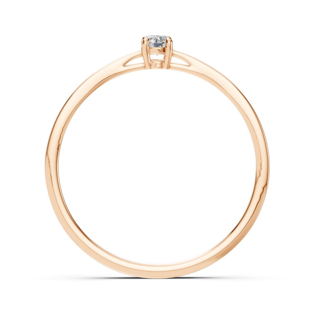 Золота каблучка з діамантом та рожевим сапфіром