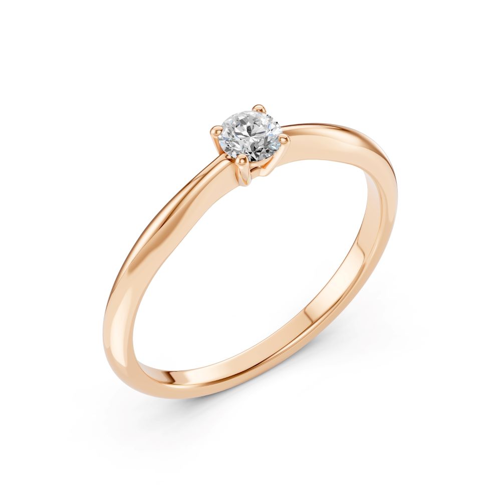 Золота каблучка на заручини з діамантом та рожевим сапфіром