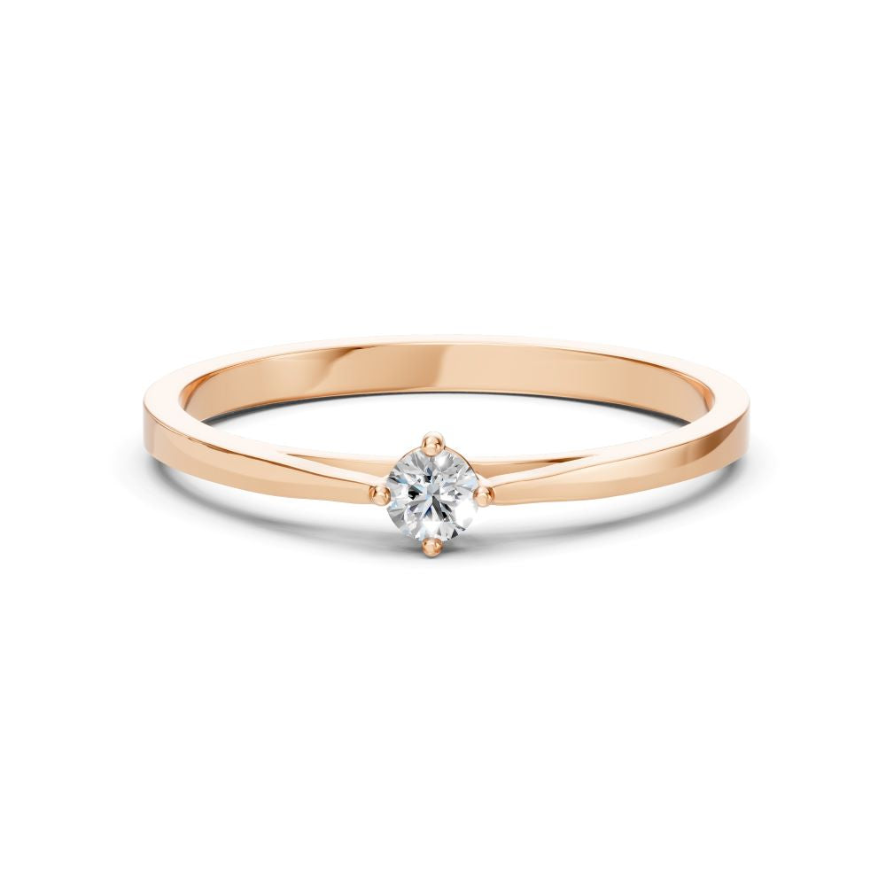 Золота каблучка на заручини з діамантом та рожевим сапфіром