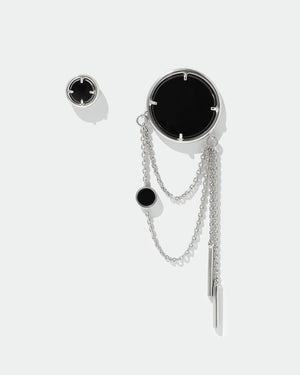 
            
                Завантажити зображення в Галерею, Асиметричні срібні сережки з оніксом
            
        