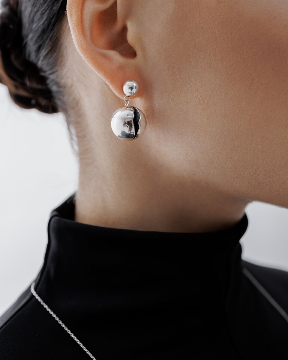 Срібні сережки Кулі великі