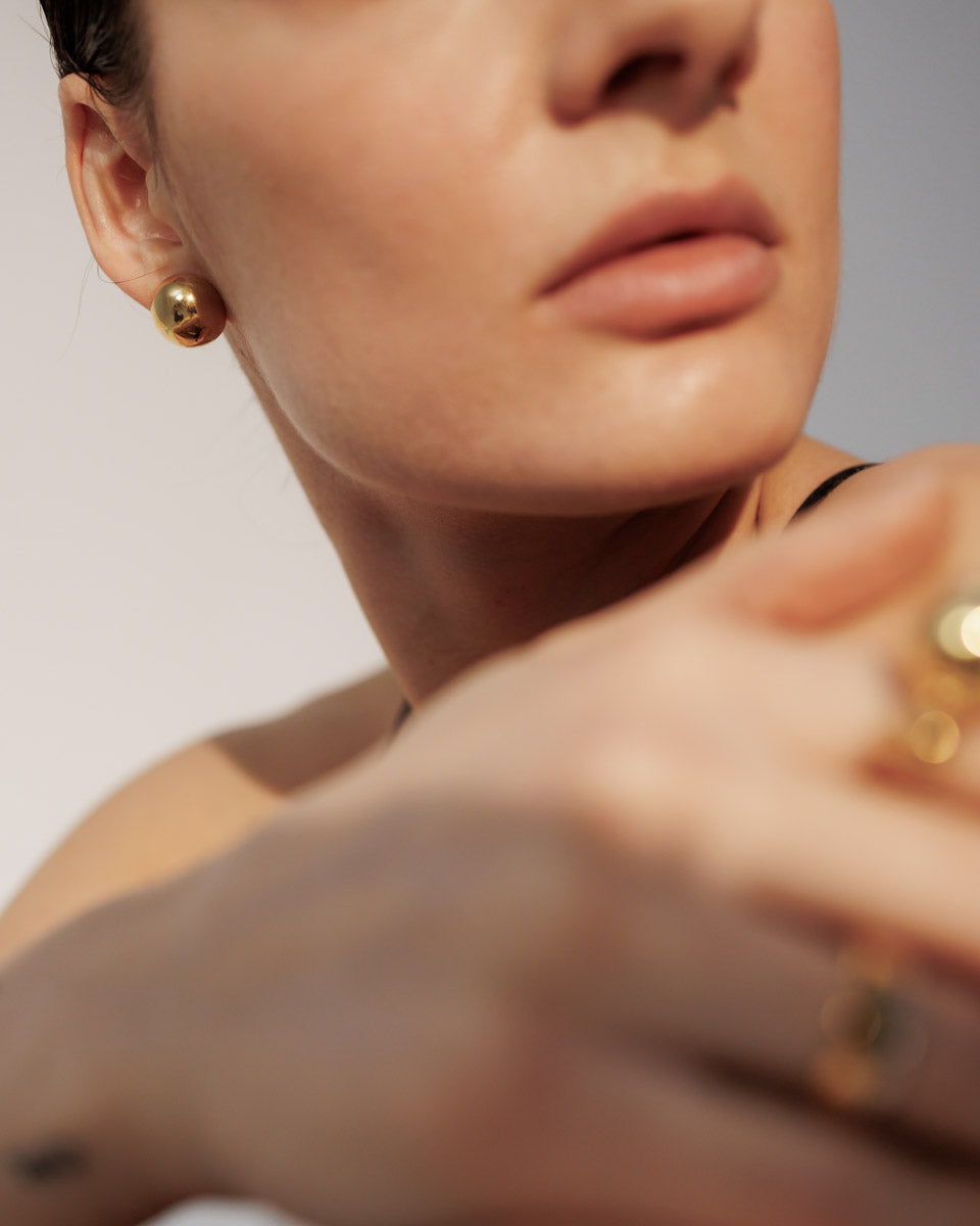 Срібні сережки з позолотою Кулі