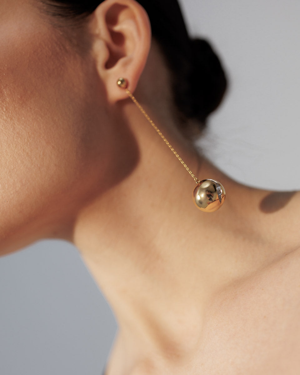 Срібні сережки трансформери з позолотою Кулі