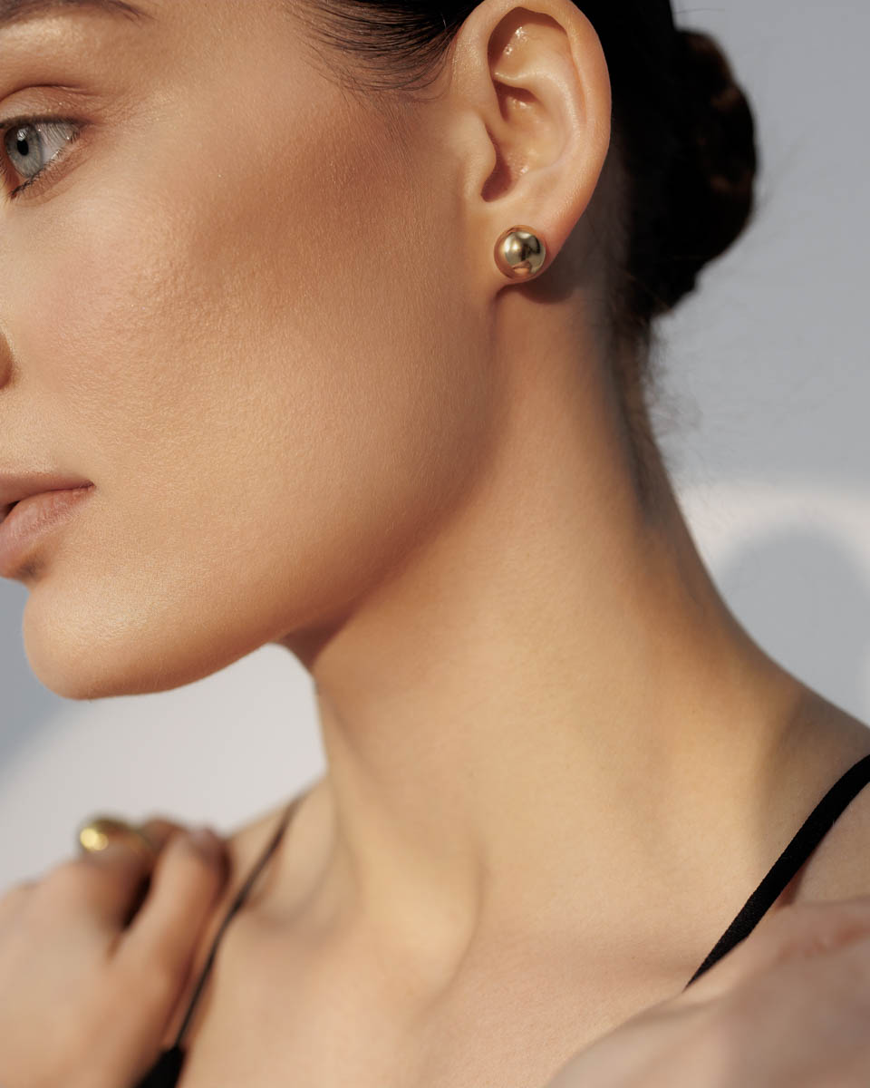 Срібні сережки з позолотою Кульки