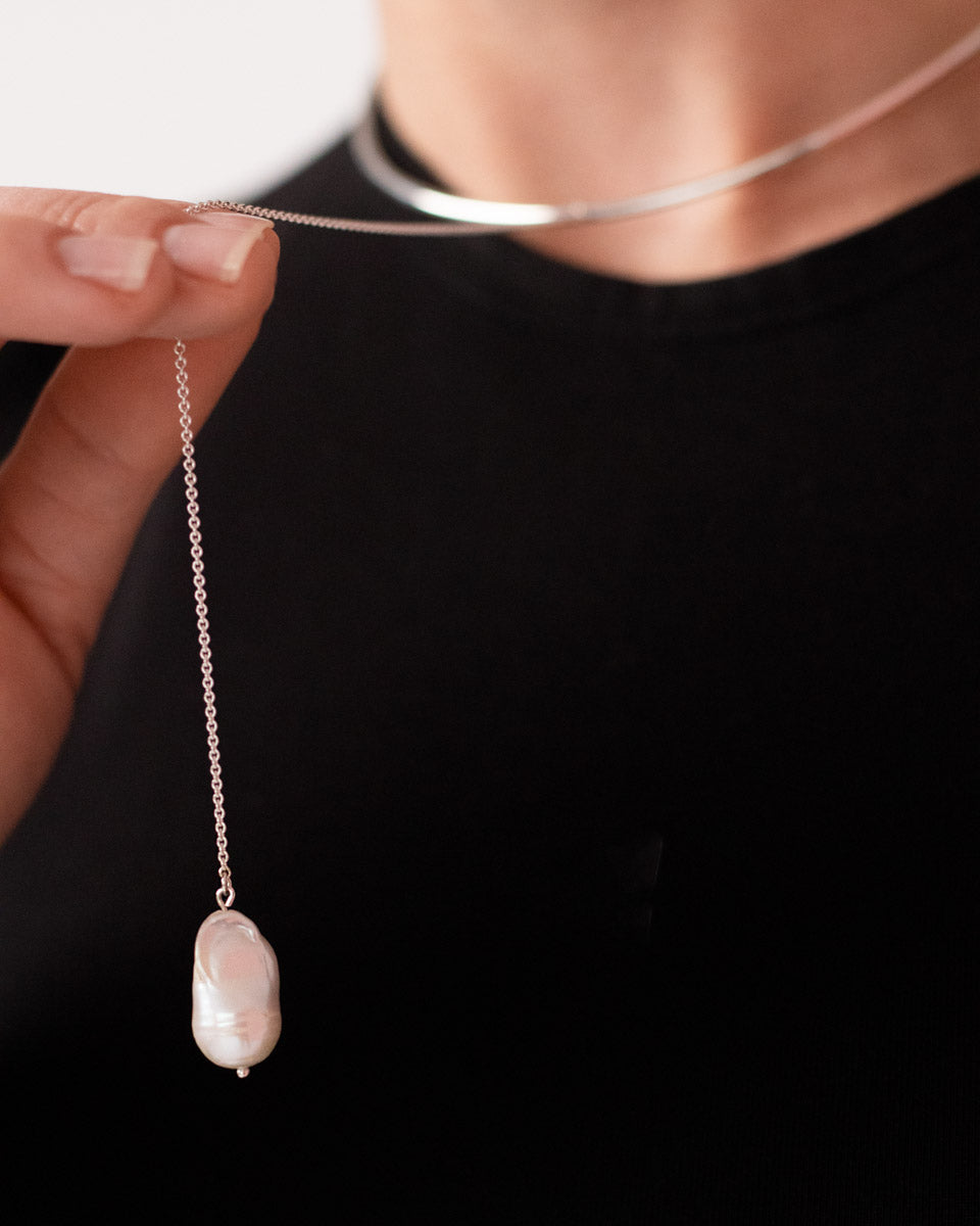 Срібний чокер із двома змінними підвісками