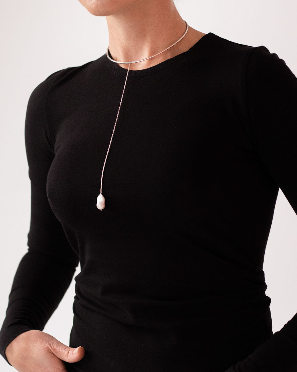 Срібний чокер із двома змінними підвісками