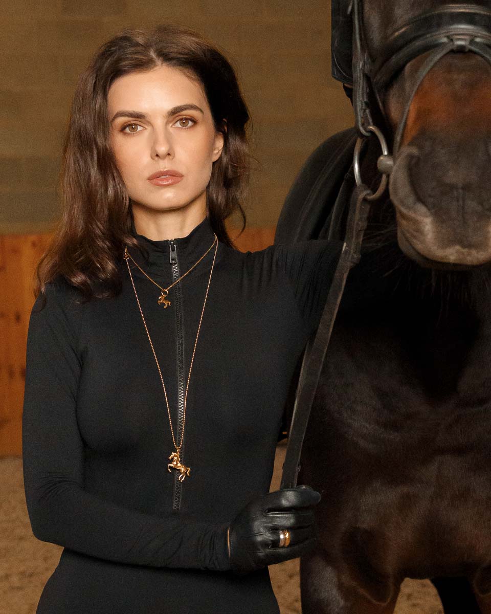 Срібне кольє з позолотою FlameHorse (з додатковим ланцюжком)