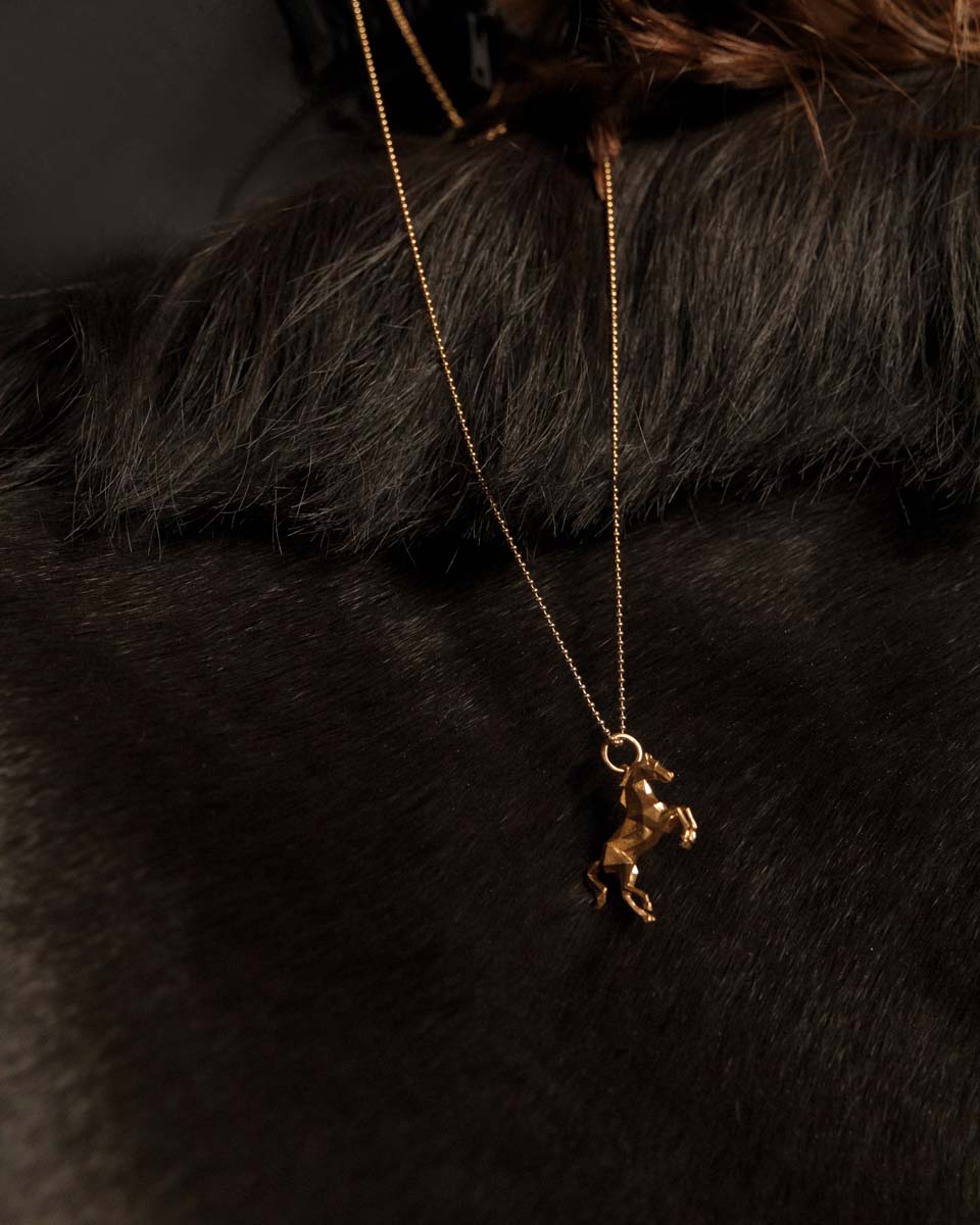 Срібне кольє з позолотою FlameHorse