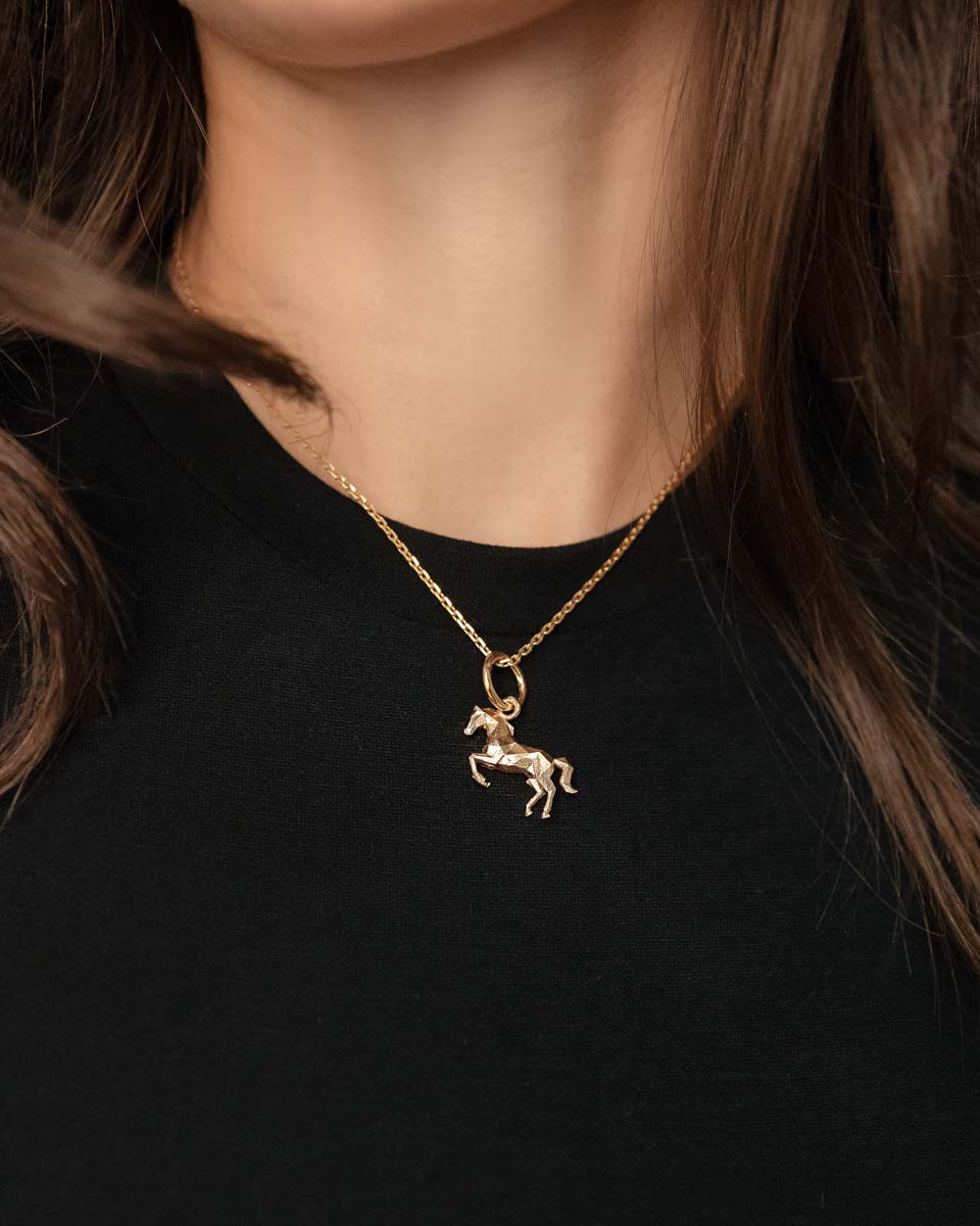 Срібне кольє з позолотою FlameHorse mini