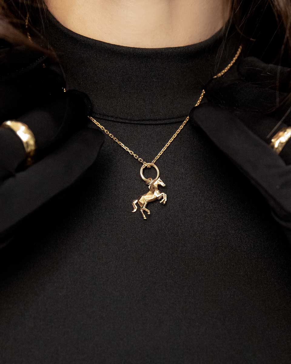 Срібне кольє з позолотою FlameHorse mini