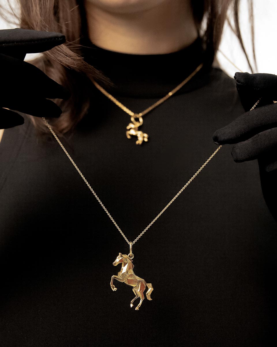 Срібне кольє з позолотою FlameHorse