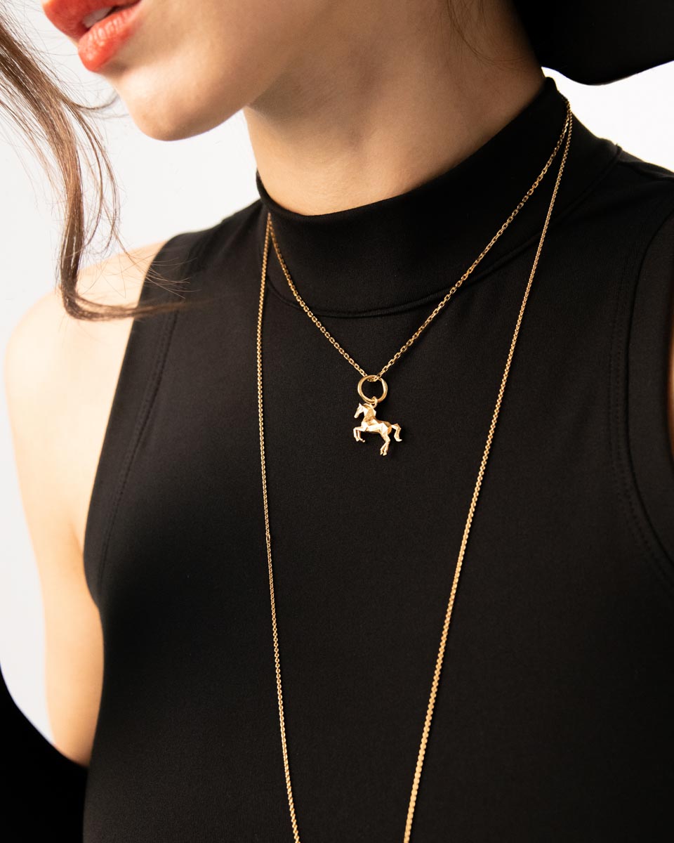 Срібне кольє з позолотою FlameHorse mini