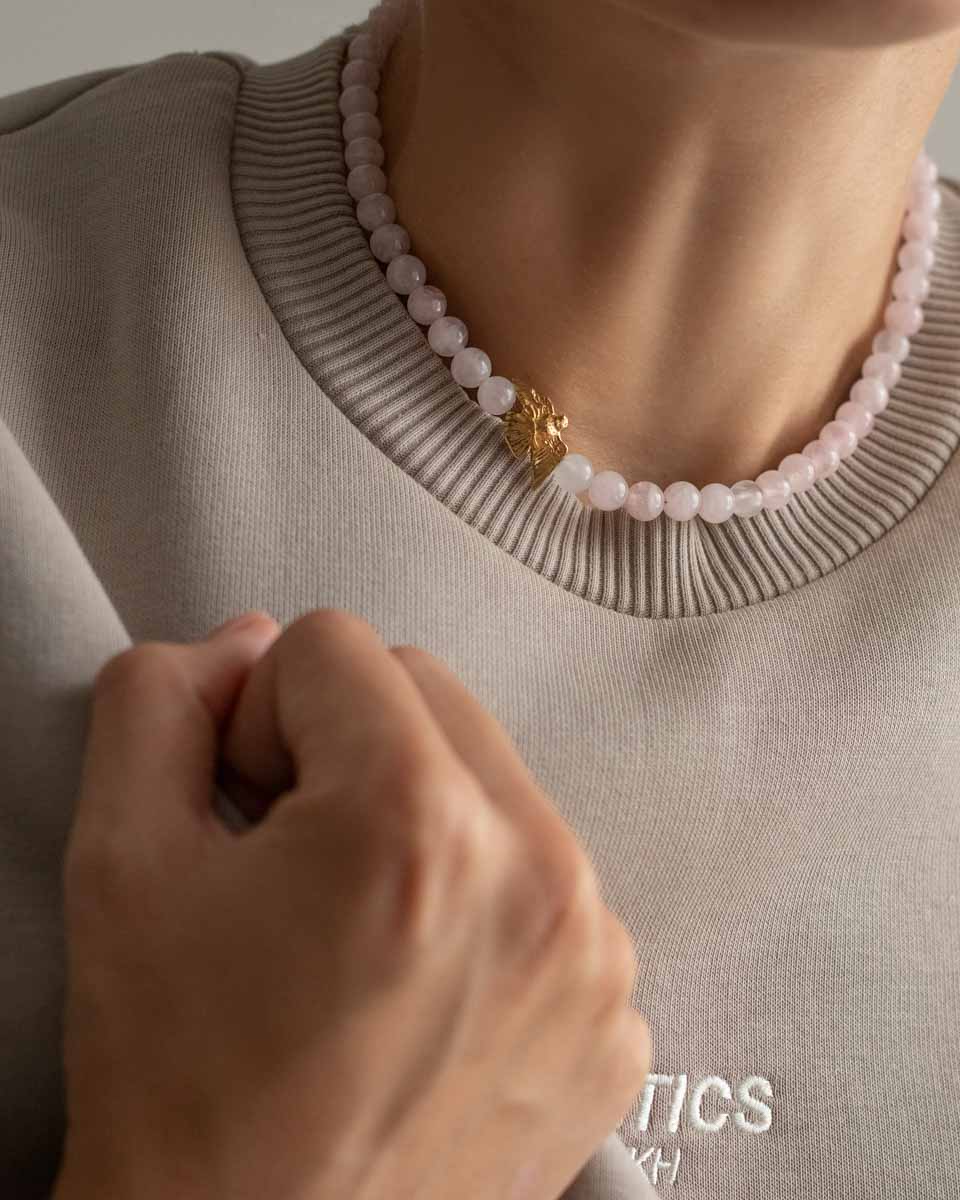 Намисто "Рожевий жовтень"