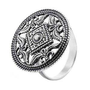 Срібна каблучка круглої форми з візерунком, Кольцо серебряное женское круглой формы с узором