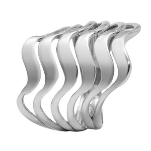 Срібна каблучка масивна без вставок, Серебряное кольцо без вставок массивное волнообразной формы