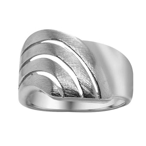 Срібна каблучка "Віяло", Широкое серебряное кольцо "веер"