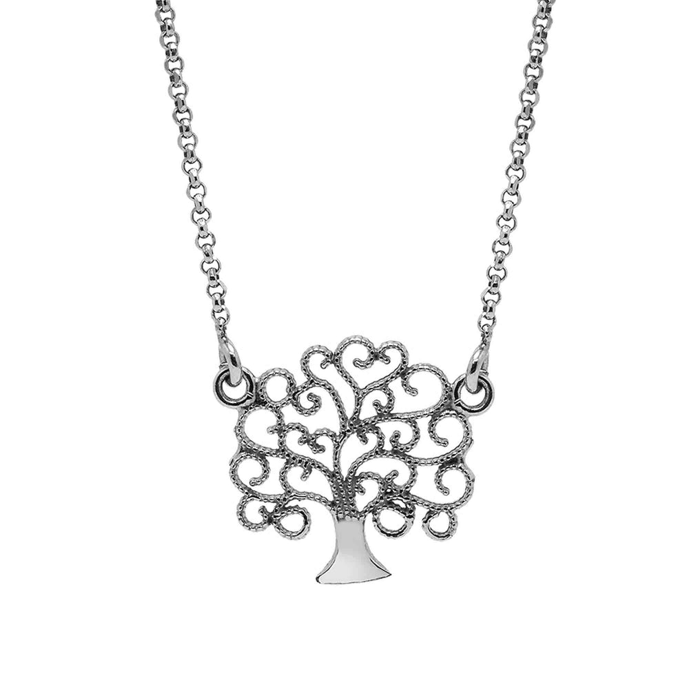 Срібне кольє без вставок "Дерево життя", Купить серебряное колье дерево жизни недорого, с гарантией
