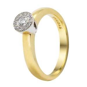 Комбінована золота каблучка з діамантами, Кольцо из желтого и белого золота с бриллиантом