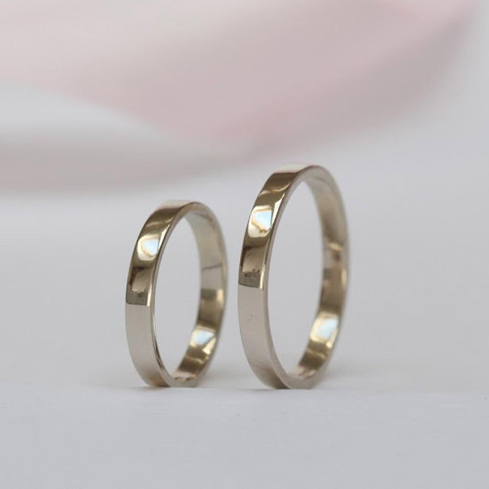Обручка з білого золота,Обручальное кольцо американка из белого золота, минимализм