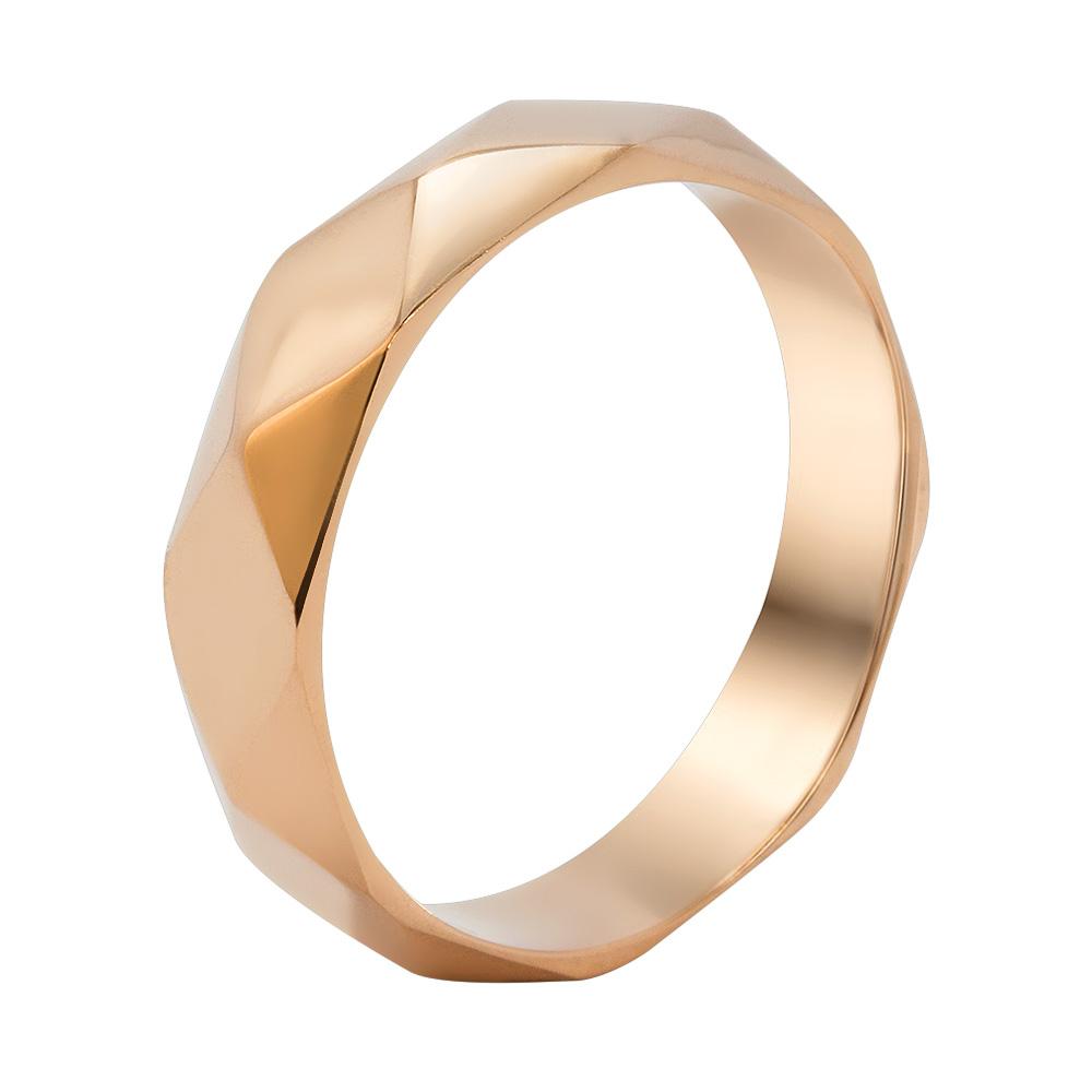 Золота обручка з геометричною огранкою, Обручальное кольцо из красного золота с геометрической огранкой (дизайнерское), возможно изготовление в желтом и белом золоте, авторские ручной работы