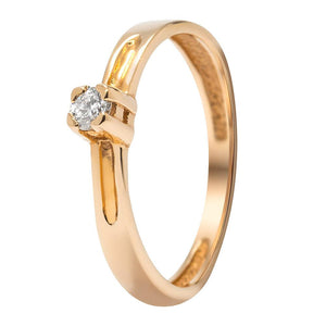 Золота каблучка на заручини з діамантом, Кольцо помолвочное с бриллиантом