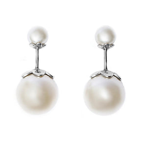 Срібні сережки з перлами на вкрутку, Серебряные серьги с жемчугом на вкрутку