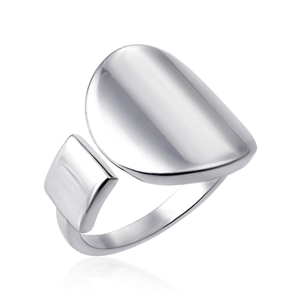 Срібна каблучка безрозмірна без вставок, Серебряное кольцо родированое круглой формы