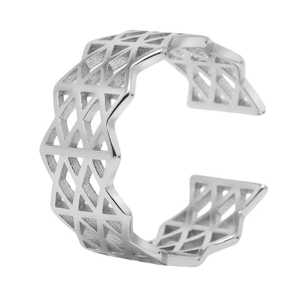 Срібна каблучка безрозмірна, Серебряное кольцо разъемное геометрической формы