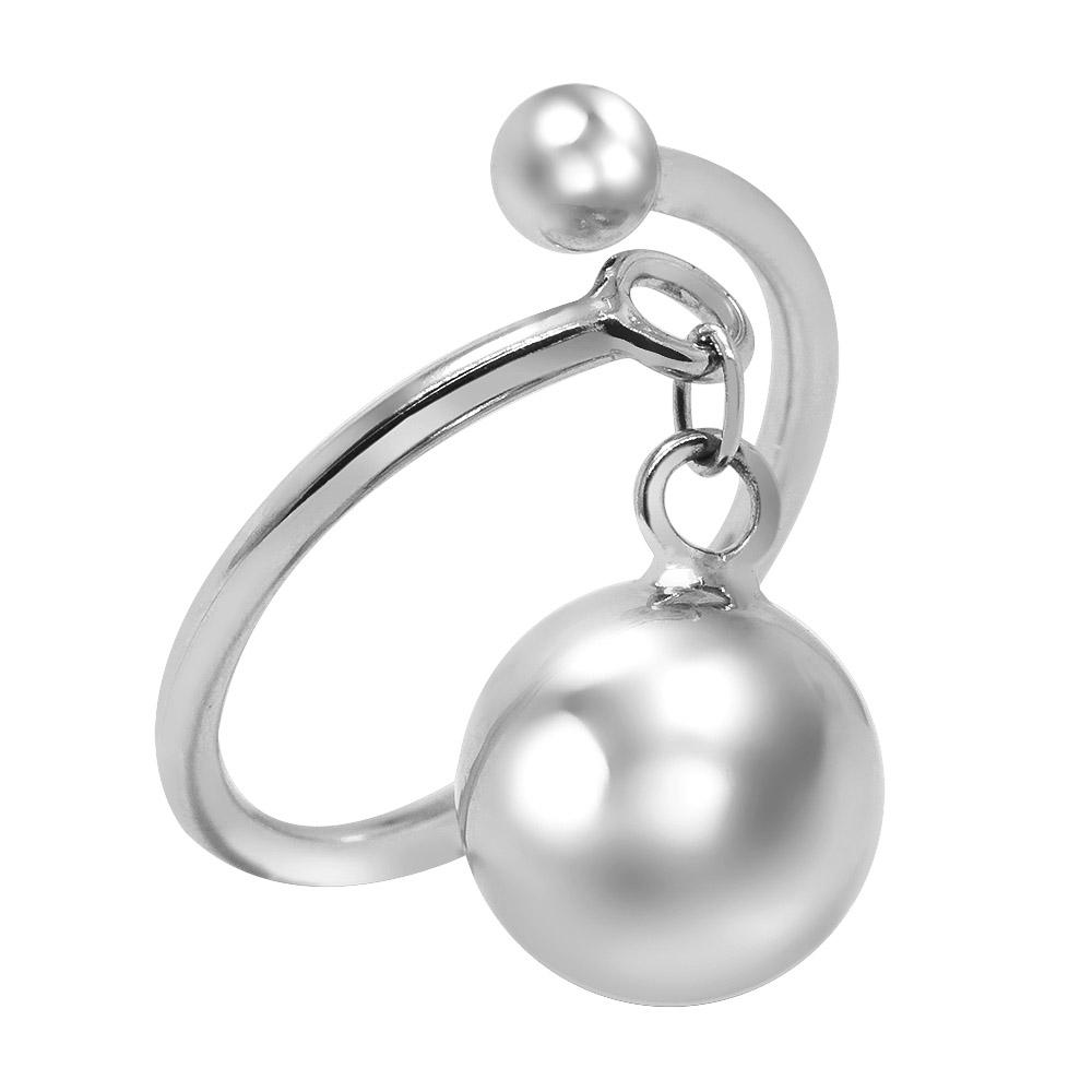 Срібна каблучка з підвісною кулькою, Серебряное кольцо с подвеской в форме шарика